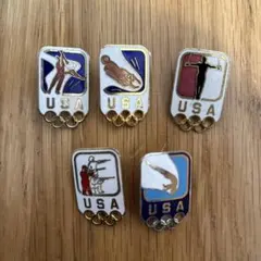 USA スポーツ ピンバッジ 5個セット　オリンピック USA オリンピック ピンバッジ - メルカリ