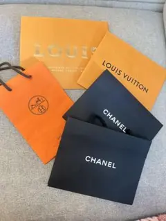 ルイ・ヴィトン・シャネル・エルメス ショップ袋 5枚セット