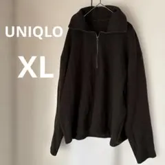 UNIQLO ハーフジップ スウェット ダークブラウンXL