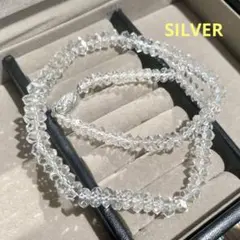 昭和レトロ 天然石 本水晶 クリスタル ネックレス Silver刻印