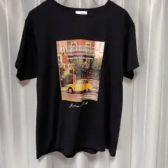 しまむら　Linoluce カーカラーフォトTシャツ ブラック Mのサムネイル