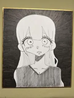 色紙に描いた手書きイラスト
