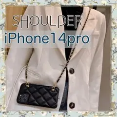 大人気　スマホショルダーケース　ショルダーストラップ　キルト素材　iPhone