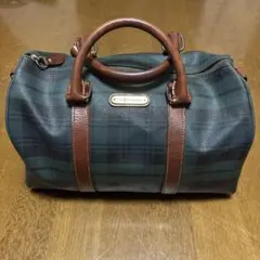 ​【ヴィンテージ】ポロラルフローレン ハンドバッグ タータンチェックPVCレザー