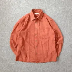 90s WEATHERCOCK コーデュロイシャツ テラコッタオレンジ L 古着