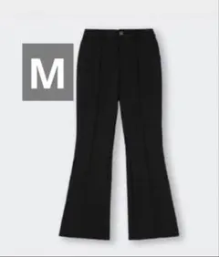 GUフレアスラックス 黒 ブラック フレアパンツ　M