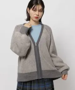 niko and...リバーシブルニットジップカーディガン F