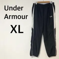 アンダーアーマー トレーニングパンツ 【XL】ジャージ メッシュ 黒 裾ジップ