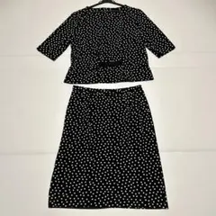 レリアン　Leilianドット柄 セットアップ スカート　13＋サイズ