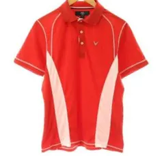 キャロウェイ CALLAWAY ポロシャツ ロゴプリント 半袖 L 赤
