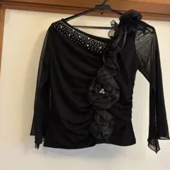 黒い社交ダンスレッスンウェア