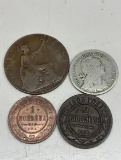 C3354【アンティーク】アメリカ、その他他コインおまとめ