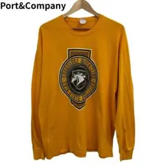 ポートアンドカンパニー イエロー 長袖 Tシャツ アニマルロゴプリント