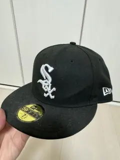 New Era 59FIFTY ブラックキャップ7 1/4ホワイトソックス