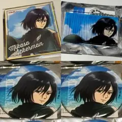 AGF 進撃の巨人　カラ鉄　海へ　調査兵団　缶バッジ　ミカサ セット