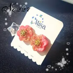 梅の花　春　フラワーイヤリング/ピアス　和風　レジン　ハンドメイド＊227