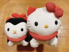 ハローキティ 狛犬 ぬいぐるみ サンリオ 和風 平成 レトロ 廃盤 希少 2