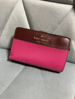 kate spade 二つ折り財布 ピンク/ブラウン