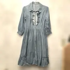 デニムワンピース ひざ丈ワンピース