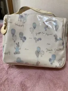 ジェラートピケ アニマルバルーン柄 ハンギングポーチ トラベルポーチ