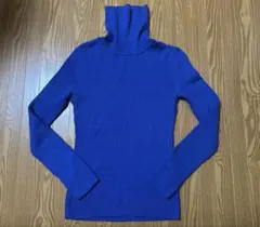 UNIQLO メリノリブタートルネックセーター ブルー Mサイズ