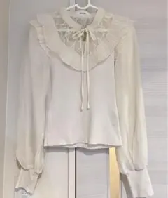 snidel プリーツカラードッキングニットプルオーバー