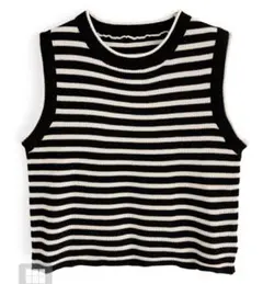 【美品】GRL ボーダー柄ニットタンクトップ 　at2078 春夏