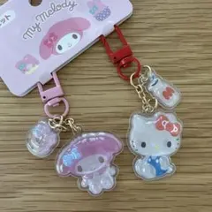 サンリオ　お揃いニコにこキーホルダー　アクリルキーホルダー　キティ&マイメロ