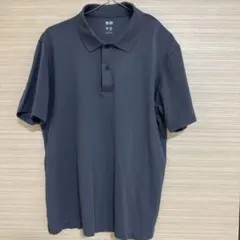 ユニクロ　エアリズムコットンカノコポロシャツ　ダークグレー　L