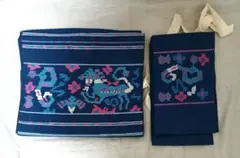 未使用 軽装帯 二部式作り帯 夏帯 夏着物 藍色のサムネイル