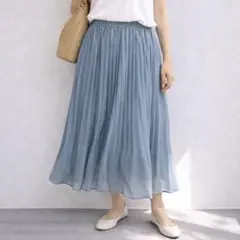ウィゴー［Ｆ］美品◎大人ナチュラル◎くすみ×春色◎さらり◎ロングプリーツスカート