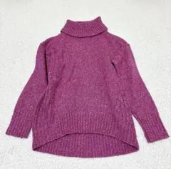 美品☆【a.v.v】タートルネックニット(XS) 華やかピンク 秋冬デイリー