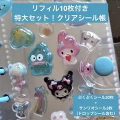 特別シールセット★透明シール帳 A7バインダー リフィル10枚　シール23枚付き