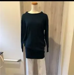 GU チュニック丈ニット ダークグリーン