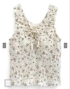 GRL フラワー刺繍 カップ付き ノースリーブトップス グレイル