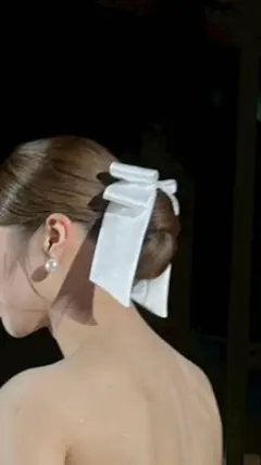 【即日発送】ヘッドドレス　リボンボンネ　オフホワイト