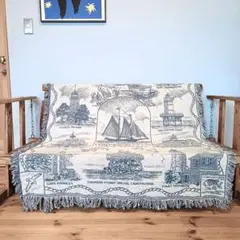 【デッドストック】USA 80s ヴィンテージラグ ブランケット　タペストリー