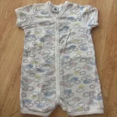 PETIT BATEAU 雲と虹の半袖ロンパース 6m67cm