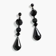 【新品未使用】Jcrewドロップピアス黒