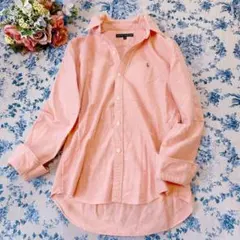 あ*ん様 ラルフローレン カラーポニー刺繍 シャツ コーラルピンク XL程度