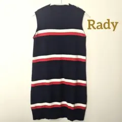 【美品】Rady　ノースリーブニットワンピース ボーダー　レディー