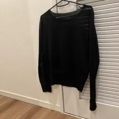ルーニィー lounie シアーラメニットブラックニット長袖