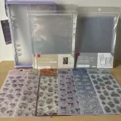 大人気！品薄！6リングファイル　A5クリアポケット　スライダーポケット　シール