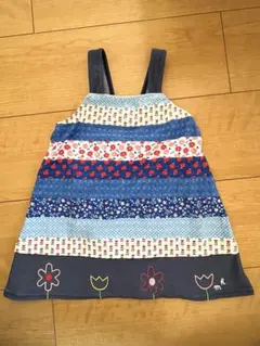 ミキハウス　女の子向け ワンピース水着 ストライプ