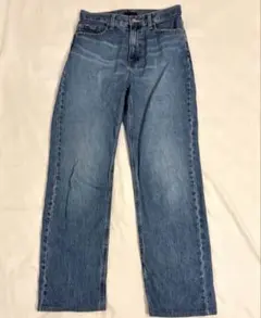 美品 ユニクロ UNIQLO JEANS ワイドストレートデニム ジーンズ 25
