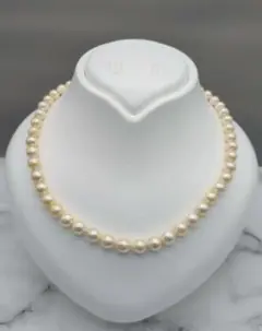 ②あこや本真珠 ネックレス 7.5mm シャンパン系 高テリ 良珠 42.5cm 