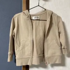 ベージュ フード付き ジッパートレーナー