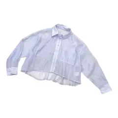【今期商品】しまむら NOWNOW シアーシャツ ショート丈 （M） 水色のサムネイル