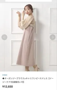 【index】【元値12,590円】ワンピースドレス　L グレージュ