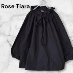 ローズティアラ フリルネック リボンタイ　プルオーバー ブラウス アウター寄りのサムネイル